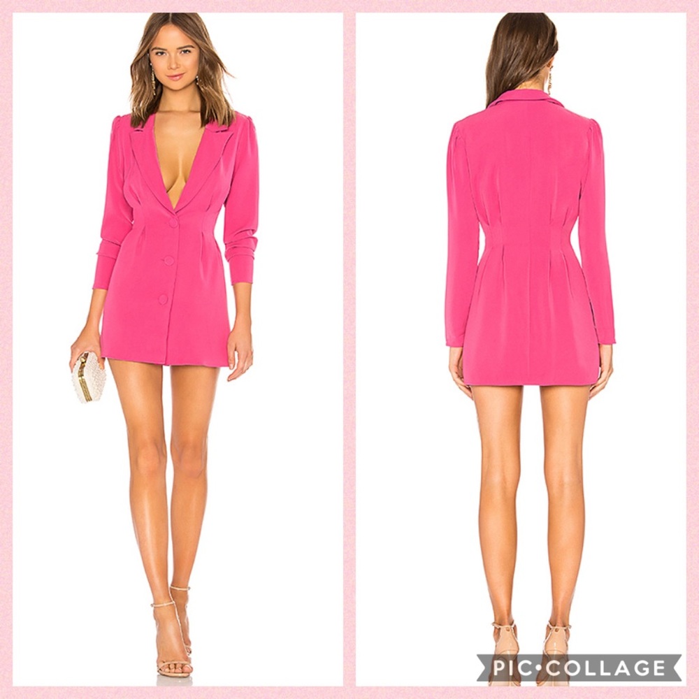 Lovers + Friends City Blazer Dress in Magenta Pink